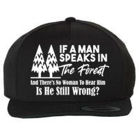 If A Man Speaks In The Forest And There’s No Woman To Hear Him, Is He Still Wrong Wool Snapback Cap