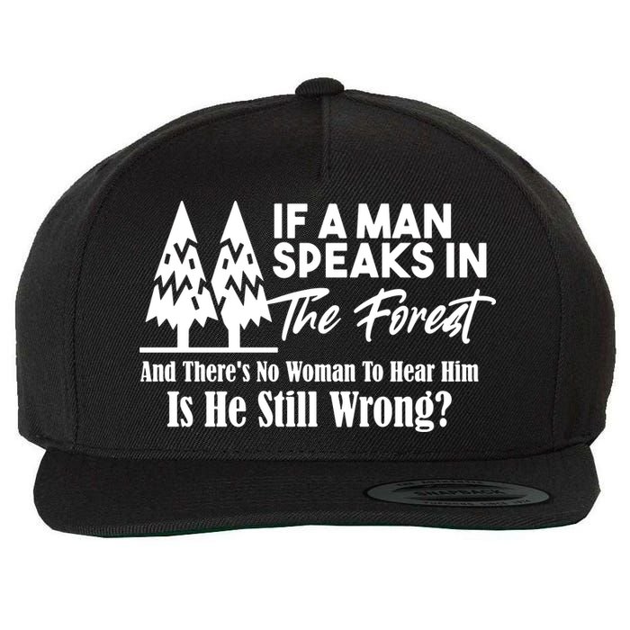 If A Man Speaks In The Forest And There’s No Woman To Hear Him, Is He Still Wrong Wool Snapback Cap
