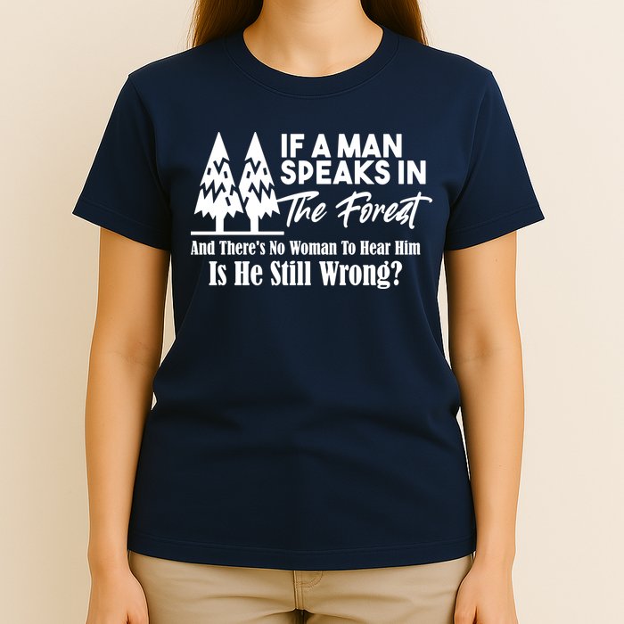 If A Man Speaks In The Forest And There’s No Woman To Hear Him, Is He Still Wrong T-Shirt