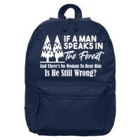 If A Man Speaks In The Forest And There’s No Woman To Hear Him, Is He Still Wrong 16 in Basic Backpack