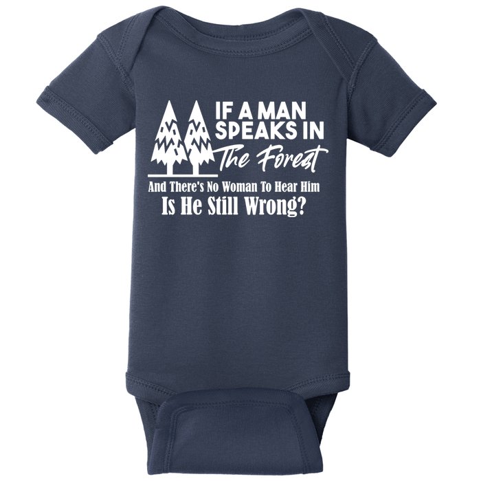 If A Man Speaks In The Forest And There’s No Woman To Hear Him, Is He Still Wrong Baby Bodysuit