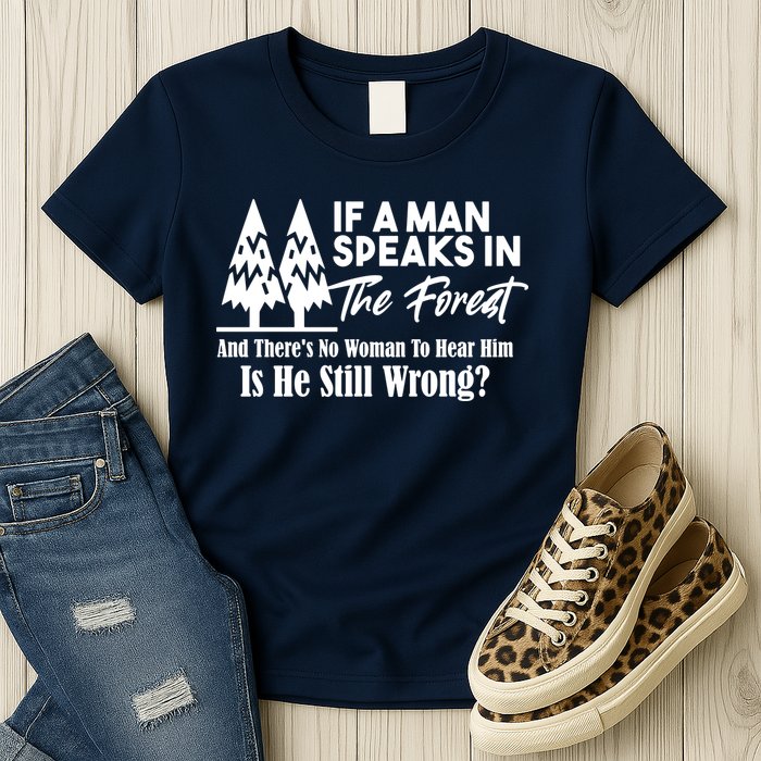 If A Man Speaks In The Forest And There’s No Woman To Hear Him, Is He Still Wrong Womens T-Shirt
