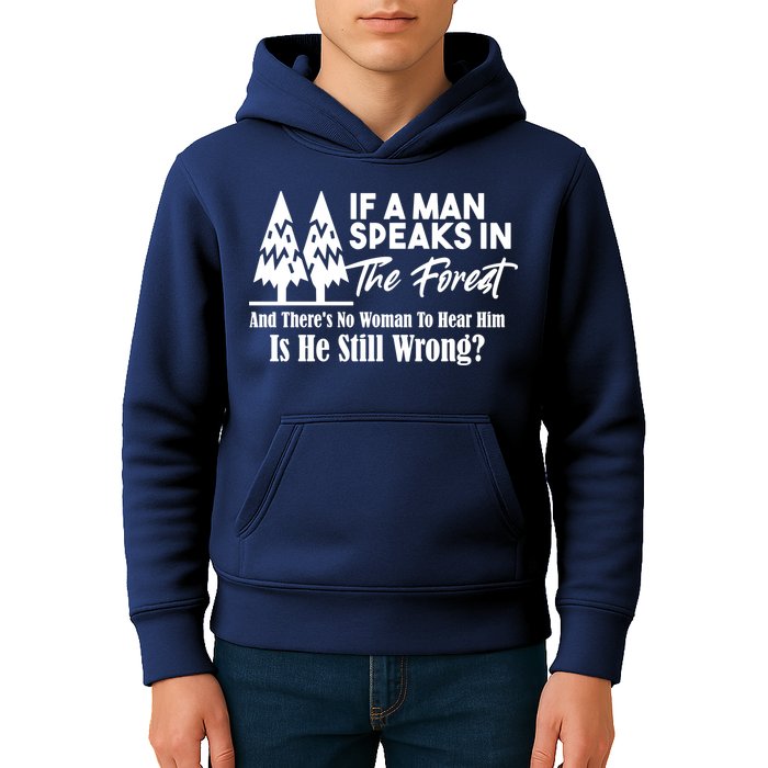 If A Man Speaks In The Forest And There’s No Woman To Hear Him, Is He Still Wrong Kids Hoodie