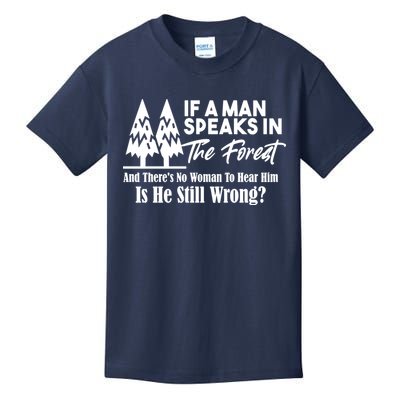If A Man Speaks In The Forest And There’s No Woman To Hear Him, Is He Still Wrong Kids T-Shirt