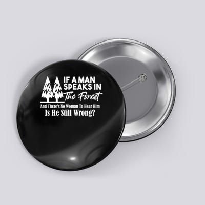 If A Man Speaks In The Forest No Woman To Hear Him Is He Still Wrong Button