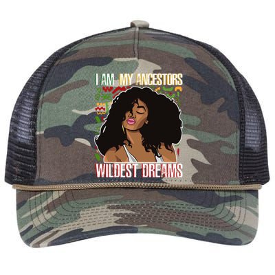 I Am My Ancestors Wildest Dreams Gift Black Cool Gift Retro Rope Trucker Hat Cap