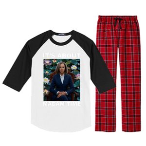 ItS About Madam Time Kamala Harris Gift Raglan Sleeve Pajama Set