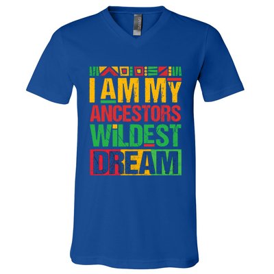 I Am My Ancestors' Wildest Dreams Distressed Vintage Gift V-Neck T-Shirt