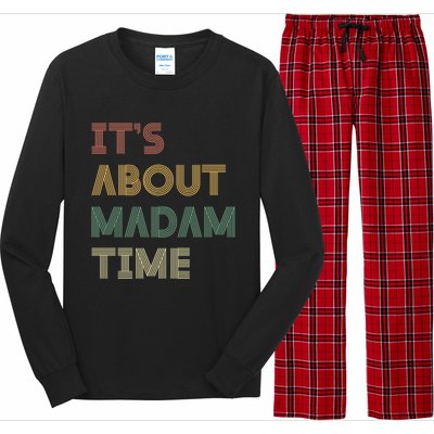 ItS About Madam Time Retro Vintage Gift Long Sleeve Pajama Set