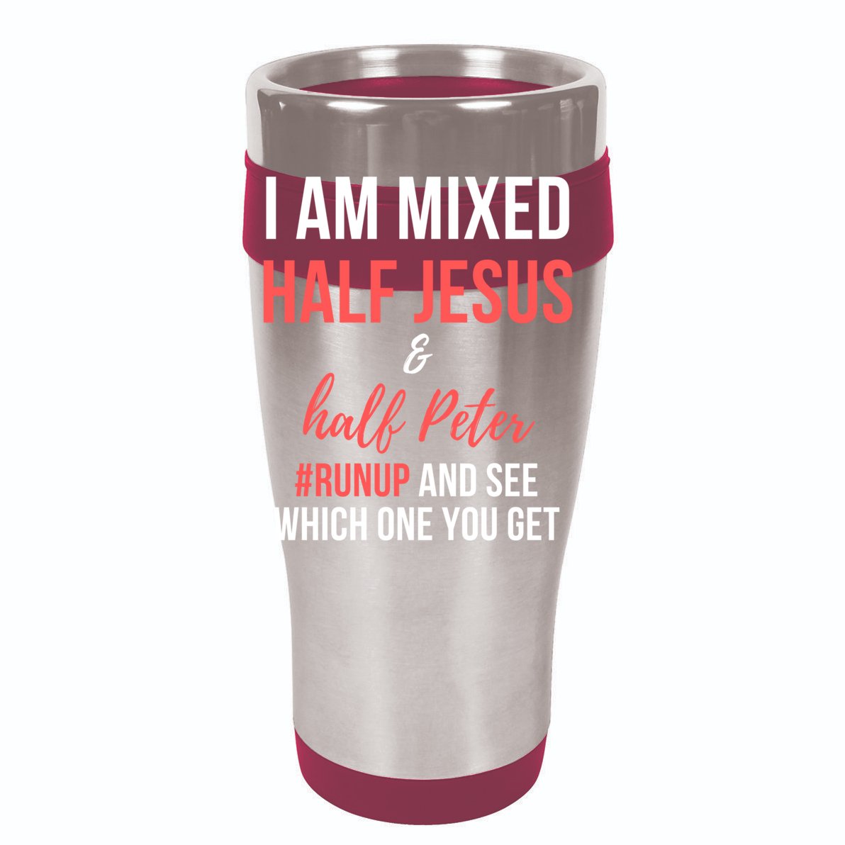 I Am Mixed Half Jesus And Half Peter #Runup And See Gift V-Neck T-Shirt