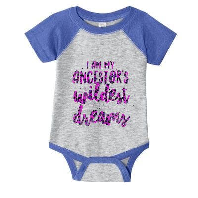 I Am My Ancestor's Wildest Dreams Leopard Animal Print Gift Infant Baby Jersey Bodysuit