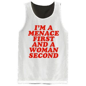 IM A Menace First And A Woman Second Mesh Reversible Basketball Jersey Tank