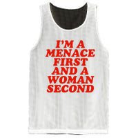 IM A Menace First And A Woman Second Mesh Reversible Basketball Jersey Tank