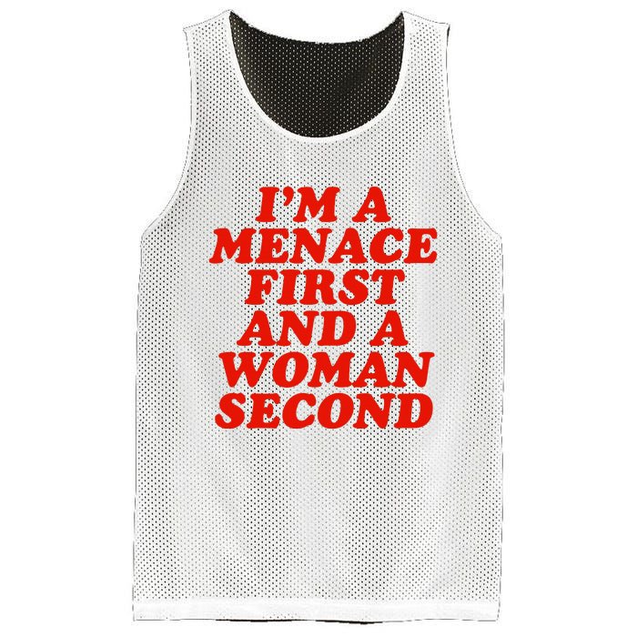 IM A Menace First And A Woman Second Mesh Reversible Basketball Jersey Tank