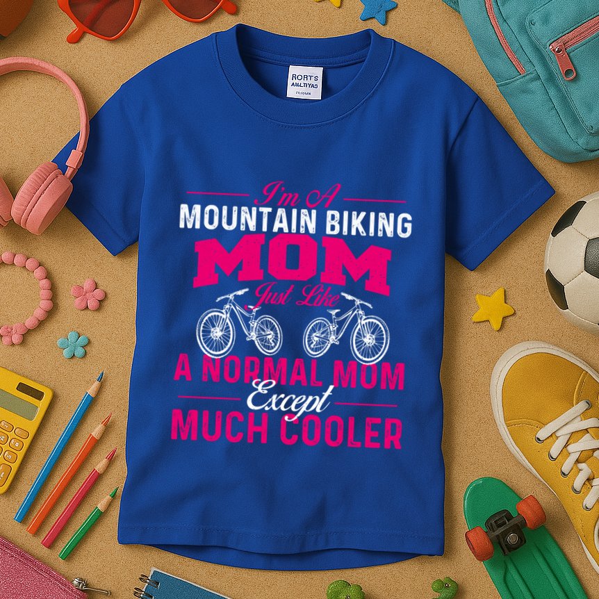 IM A Mountain Biking Mom Cyclist Cycling Coach Bicycle Gift Kids T-Shirt