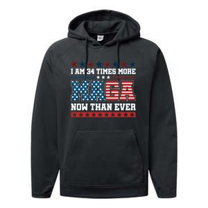 I Am More Maga Now Than Ever Trump 2024 Performance Fleece Hoodie