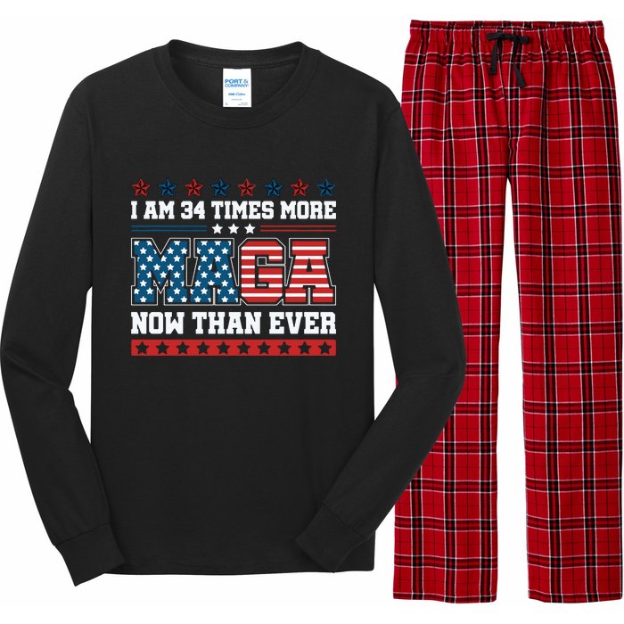 I Am More Maga Now Than Ever Trump 2024 Long Sleeve Pajama Set