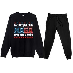 I Am More Maga Now Than Ever Trump 2024 Premium Crewneck Sweatsuit Set