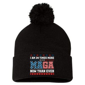 I Am More Maga Now Than Ever Trump 2024 Pom Pom 12in Knit Beanie