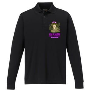 IM A Mom And A Veteran Nothing Scares Me  Veteran Mom Gift Performance Long Sleeve Polo