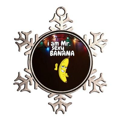 i am mr sexy Banana Funny For Fruit Lovers Metallic Star Ornament