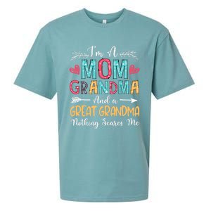 I'm A Mom Grandma And A Great Grandma Nothing Scares Me Sueded Cloud Jersey T-Shirt