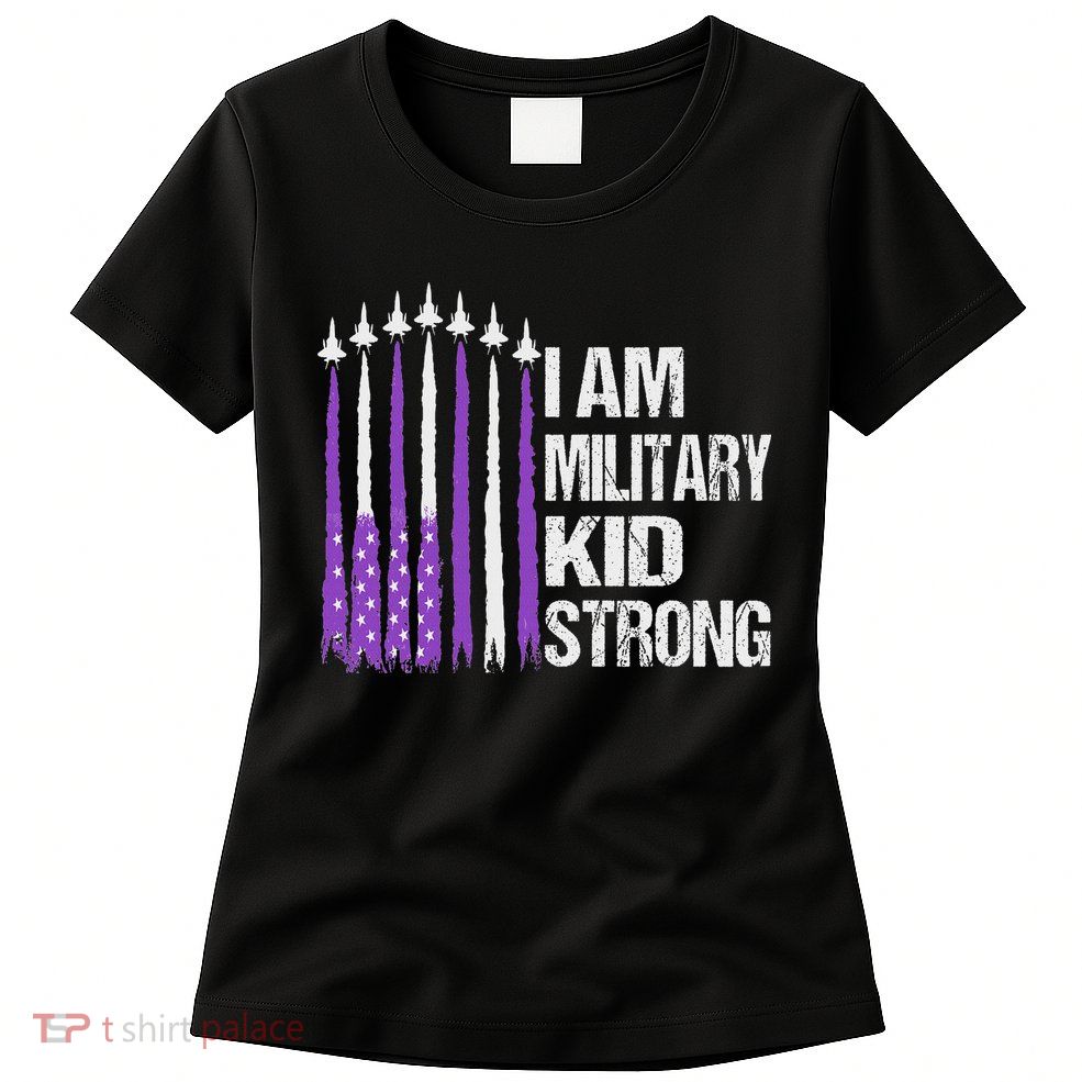 I Am Military Strong Purple Up Military Child Month Women's T-Shirt
