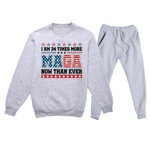 I Am More Maga Now Than Ever Trump 2024 Premium Crewneck Sweatsuit Set