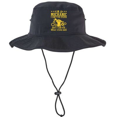 I'm A Mechanic I Can't Fix Stupid But I Can Fix What Stupid Does Legacy Cool Fit Booney Bucket Hat