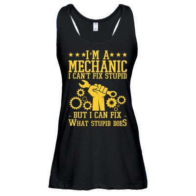 I'm A Mechanic I Can't Fix Stupid But I Can Fix What Stupid Does Ladies Essential Flowy Tank