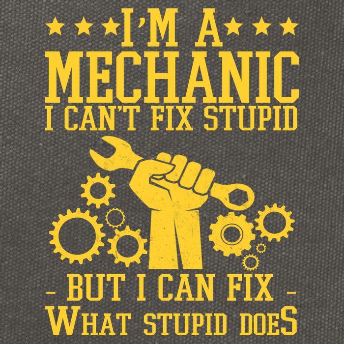 I'm A Mechanic I Can't Fix Stupid But I Can Fix What Stupid Does Cotton Canvas Backpack