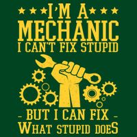 I'm A Mechanic I Can't Fix Stupid But I Can Fix What Stupid Does Full-Length Apron With Pockets
