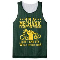 I'm A Mechanic I Can't Fix Stupid But I Can Fix What Stupid Does Mesh Reversible Basketball Jersey Tank