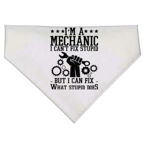 I'm A Mechanic I Can't Fix Stupid But I Can Fix What Stupid Does USA-Made Doggie Bandana