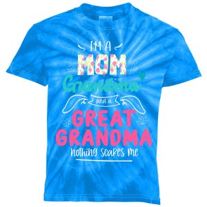 I'm A Mom Grandma And Great Grandma Cool Gift Funny Grandma Cool Gift Kids Tie-Dye T-Shirt