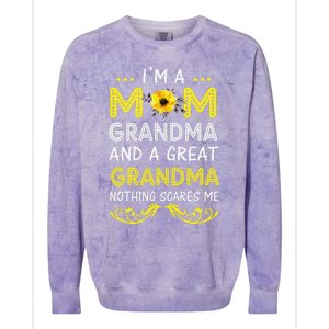 IM A Mom Grandma Great Nothing Scares Me Mothers Day Gifts Colorblast Crewneck Sweatshirt