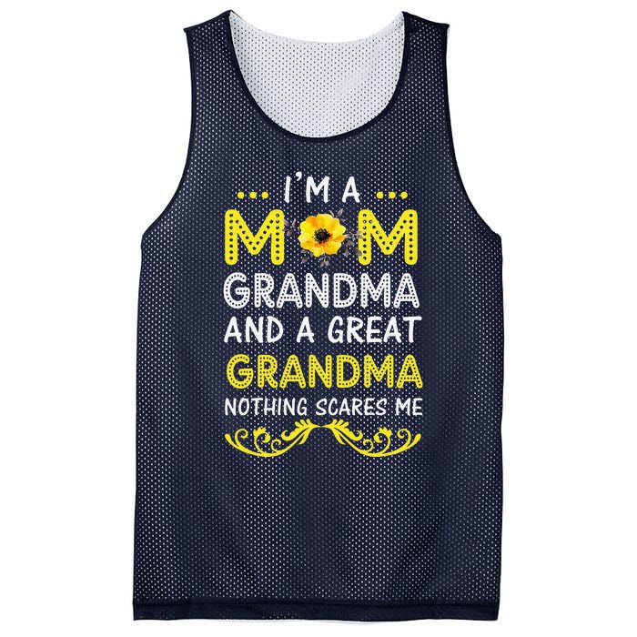 IM A Mom Grandma Great Nothing Scares Me Mothers Day Gifts Mesh Reversible Basketball Jersey Tank