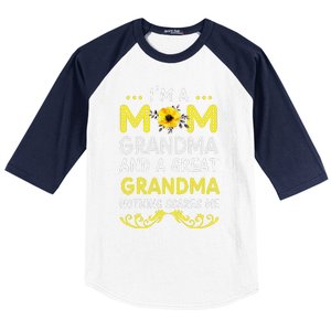 IM A Mom Grandma Great Nothing Scares Me Mothers Day Gifts Baseball Sleeve Shirt