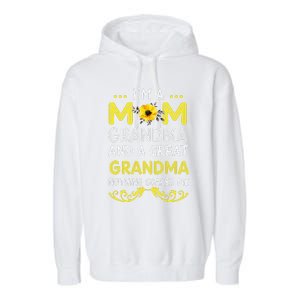 IM A Mom Grandma Great Nothing Scares Me Mothers Day Gifts Garment-Dyed Fleece Hoodie