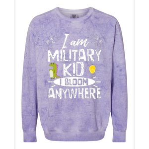 I Am Military Child I Bloom Anywhere Month Of The Military Colorblast Crewneck Sweatshirt