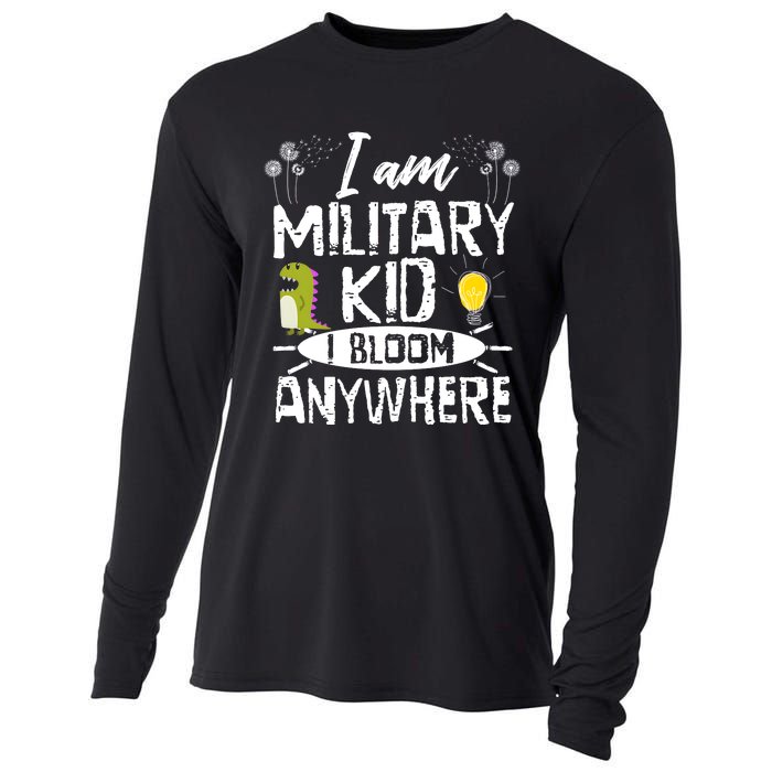 I Am Military Child I Bloom Anywhere Month Of The Military Cooling Performance Long Sleeve Crew