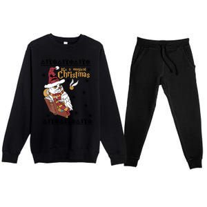 It's A Magical Christmas Owl Wizards Hedwig Lover Ugly Xmas Premium Crewneck Sweatsuit Set