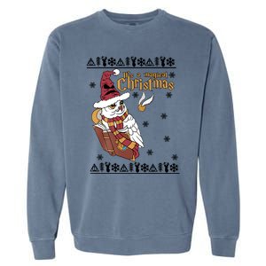 It's A Magical Christmas Owl Wizards Hedwig Lover Ugly Xmas Garment-Dyed Sweatshirt