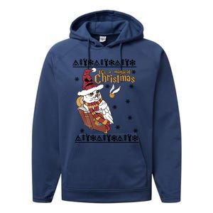 It's A Magical Christmas Owl Wizards Hedwig Lover Ugly Xmas Performance Fleece Hoodie