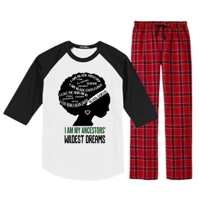 I Am My Ancestors' Wildest Dreams Black Queen Gift Funny Gift Raglan Sleeve Pajama Set