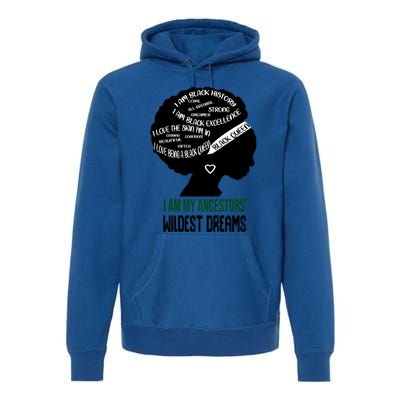 I Am My Ancestors' Wildest Dreams Black Queen Gift Funny Gift Premium Hoodie