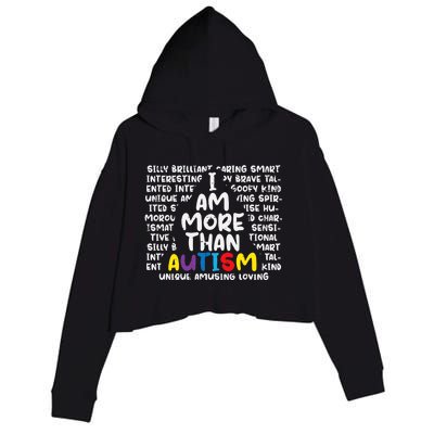 I Am More Than Autism ASD Awareness Crop Fleece Hoodie