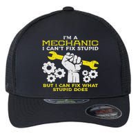 Im A Mechanic Cant Fix Stupid Funny Car Auto Garage Flexfit Unipanel Trucker Cap