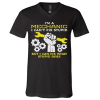 Im A Mechanic Cant Fix Stupid Funny Car Auto Garage V-Neck T-Shirt