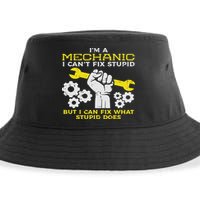 Im A Mechanic Cant Fix Stupid Funny Car Auto Garage Sustainable Bucket Hat